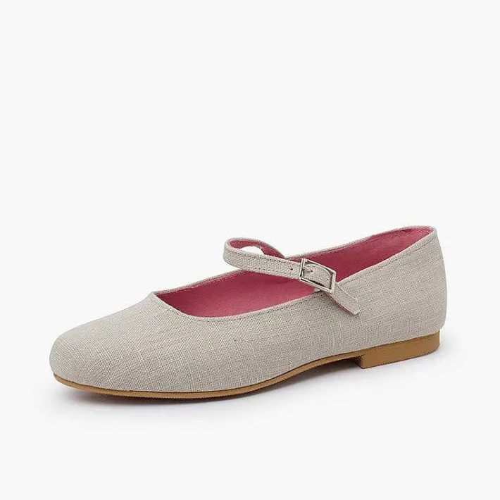 Pisamonas Ballet Pumps And Flats>Mary Janes Linen Dress Sole