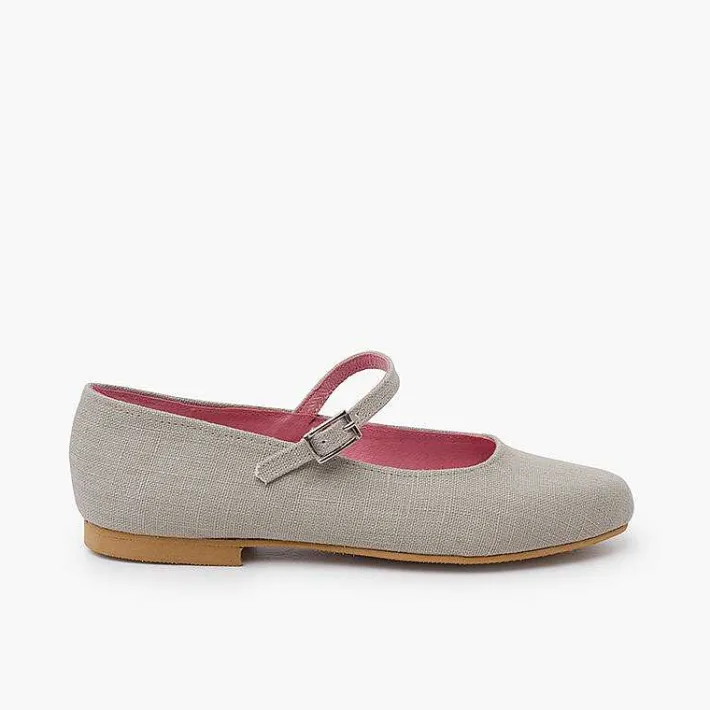 Pisamonas Ballet Pumps And Flats>Mary Janes Linen Dress Sole