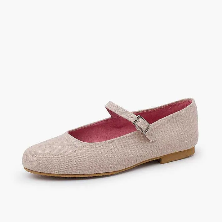 Pisamonas Ballet Pumps And Flats>Mary Janes Linen Dress Sole