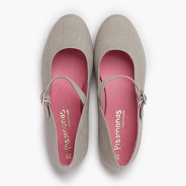Pisamonas Ballet Pumps And Flats>Mary Janes Linen Dress Sole