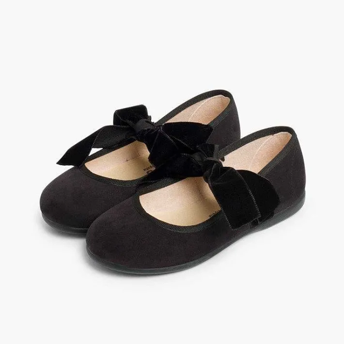 Pisamonas Mary Janes>Mary Janes With A Velvet Bow For Girls