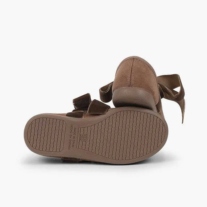 Pisamonas Mary Janes>Mary Janes With A Velvet Bow For Girls