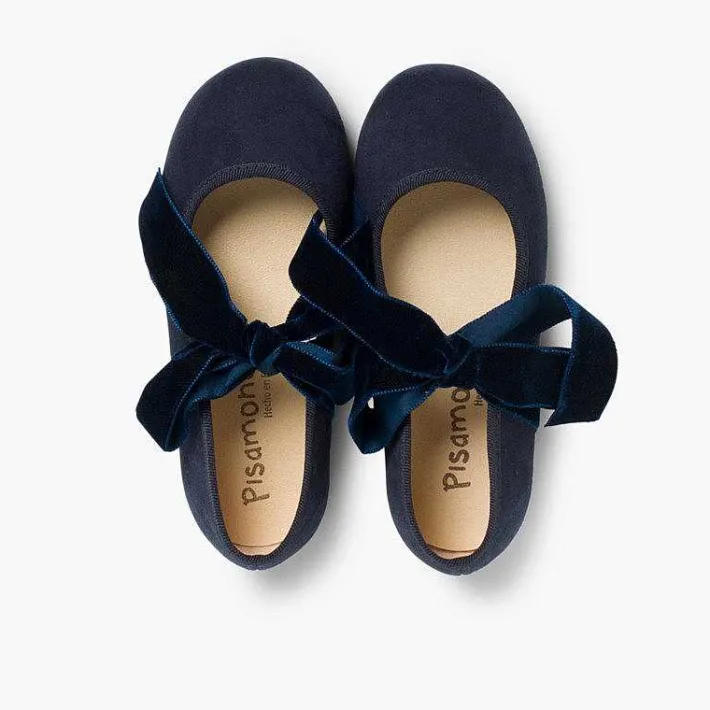 Pisamonas Mary Janes>Mary Janes With A Velvet Bow For Girls