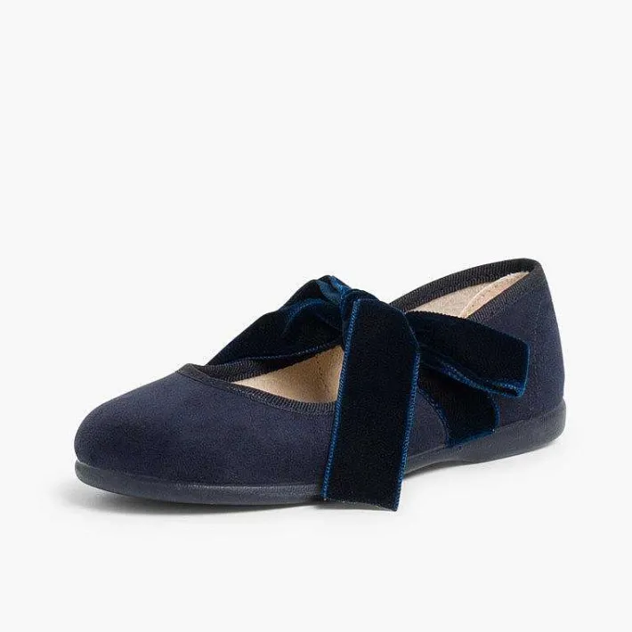 Pisamonas Mary Janes>Mary Janes With A Velvet Bow For Girls