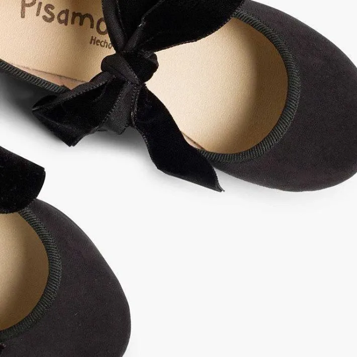 Pisamonas Mary Janes>Mary Janes With A Velvet Bow For Girls