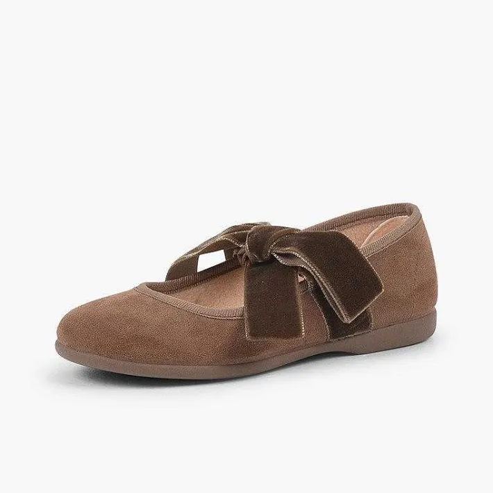 Pisamonas Mary Janes>Mary Janes With A Velvet Bow For Girls