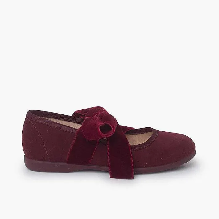 Pisamonas Mary Janes>Mary Janes With A Velvet Bow For Girls