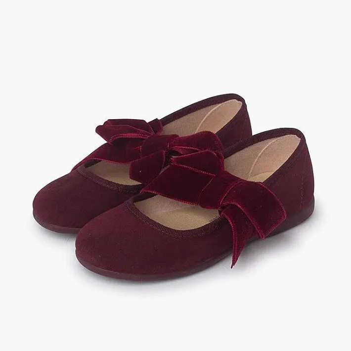 Pisamonas Mary Janes>Mary Janes With A Velvet Bow For Girls