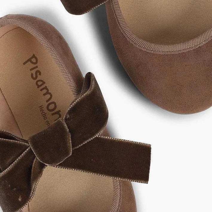 Pisamonas Mary Janes>Mary Janes With A Velvet Bow For Girls