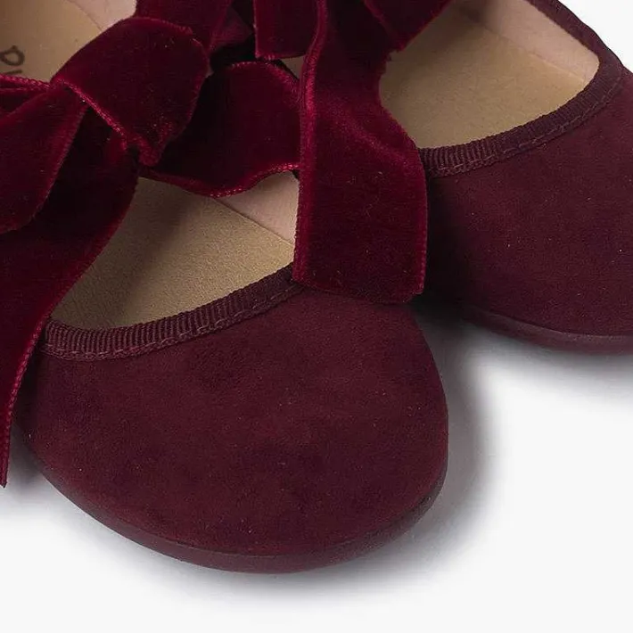 Pisamonas Mary Janes>Mary Janes With A Velvet Bow For Girls
