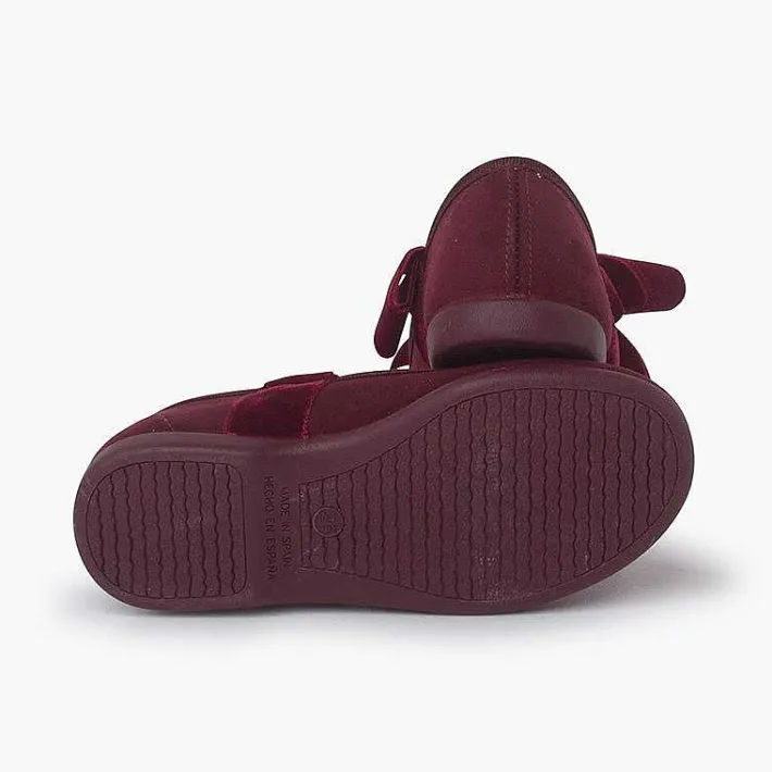 Pisamonas Mary Janes>Mary Janes With A Velvet Bow For Girls