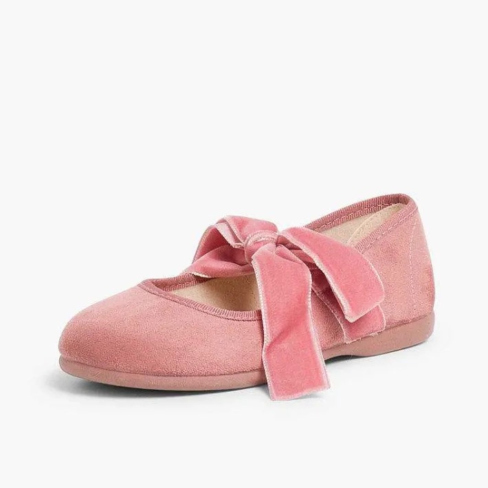 Pisamonas Mary Janes>Mary Janes With A Velvet Bow For Girls