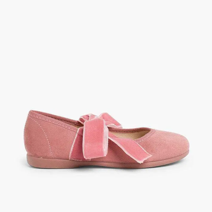 Pisamonas Mary Janes>Mary Janes With A Velvet Bow For Girls