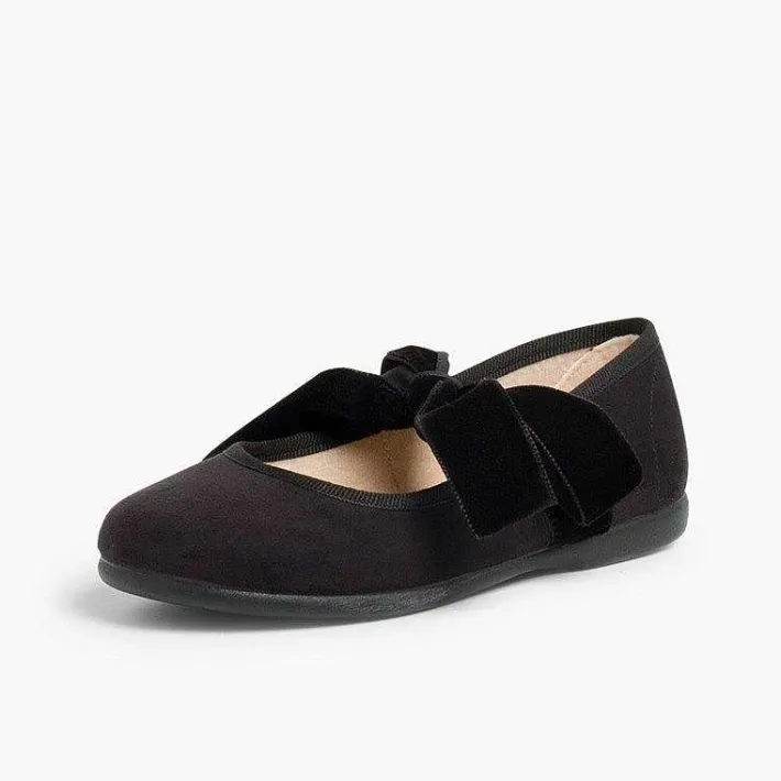 Pisamonas Mary Janes>Mary Janes With A Velvet Bow For Girls