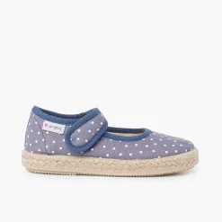 Pisamonas Mary Janes>Mary Janes With Espadrille Sole And Riptape Strap
