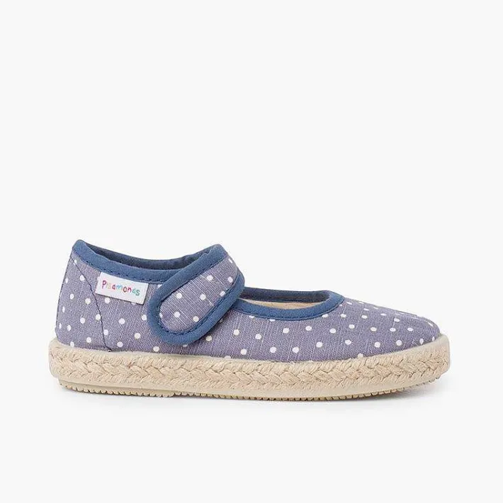 Pisamonas Mary Janes>Mary Janes With Espadrille Sole And Riptape Strap
