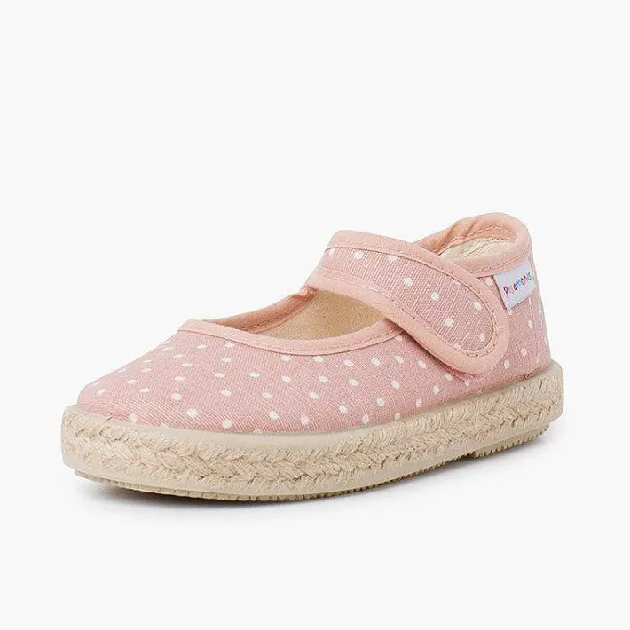 Pisamonas Mary Janes>Mary Janes With Espadrille Sole And Riptape Strap