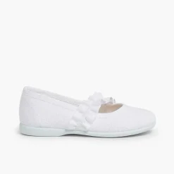 Pisamonas Communion Shoes>Mary Janes With Wide Elastic Strap