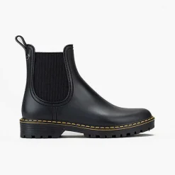 Pisamonas Wellies>Matte Wellies Stitching Track Sole Colour Black