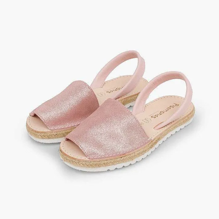 Pisamonas Avarcas Menorcan Sandals>Menorcan Sandals Girls And Women Avarcas Shiny Suede
