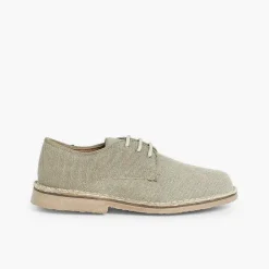Pisamonas Communion Shoes>Mens & Boys Canvas Blucher Shoes