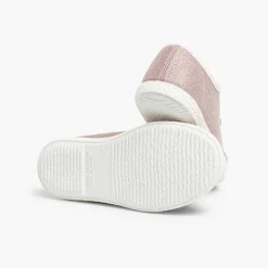 Pisamonas Trainers>Metallic Canvas Trainers Satin Bow