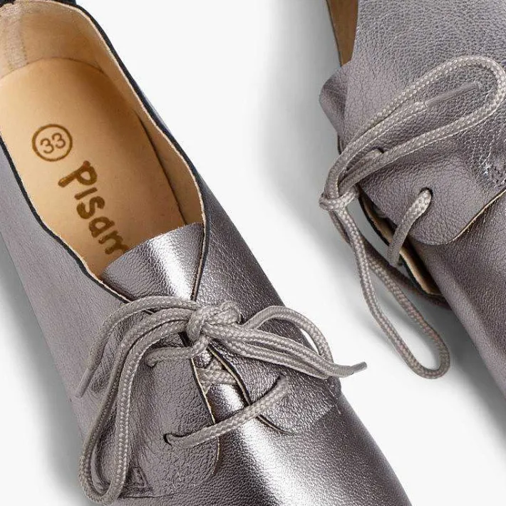 Pisamonas Brogues And Bluchers>Metallic Leather Girls' Bluchers