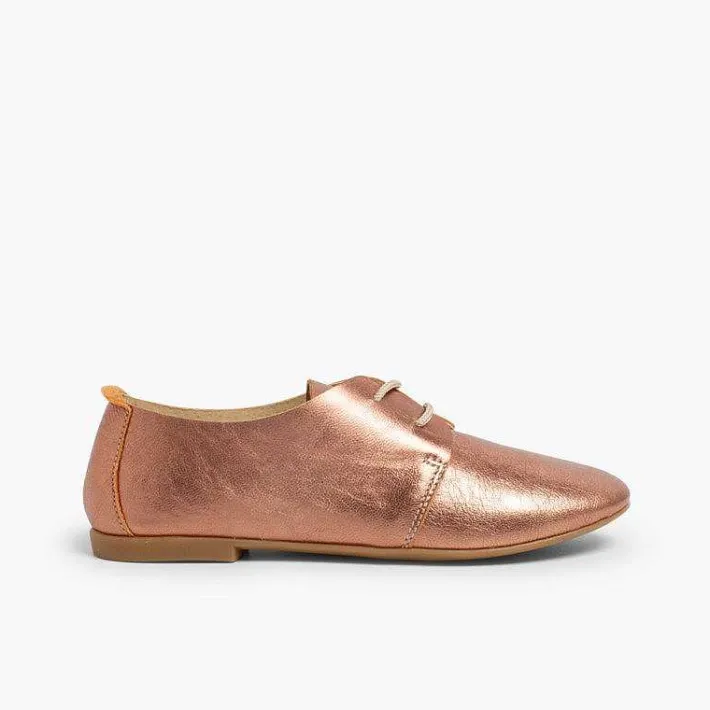 Pisamonas Brogues And Bluchers>Metallic Leather Girls' Bluchers