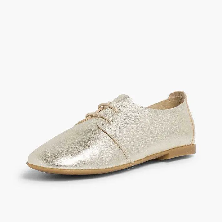 Pisamonas Brogues And Bluchers>Metallic Leather Girls' Bluchers