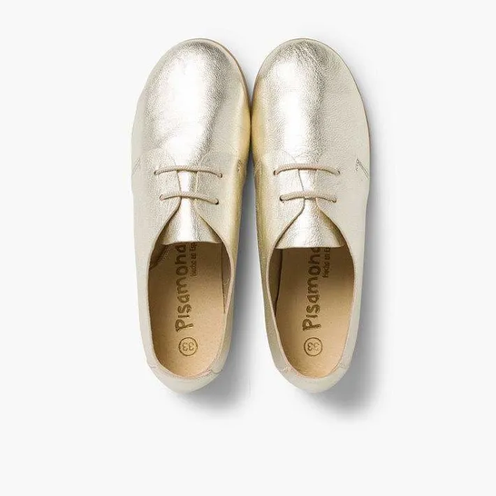 Pisamonas Brogues And Bluchers>Metallic Leather Girls' Bluchers