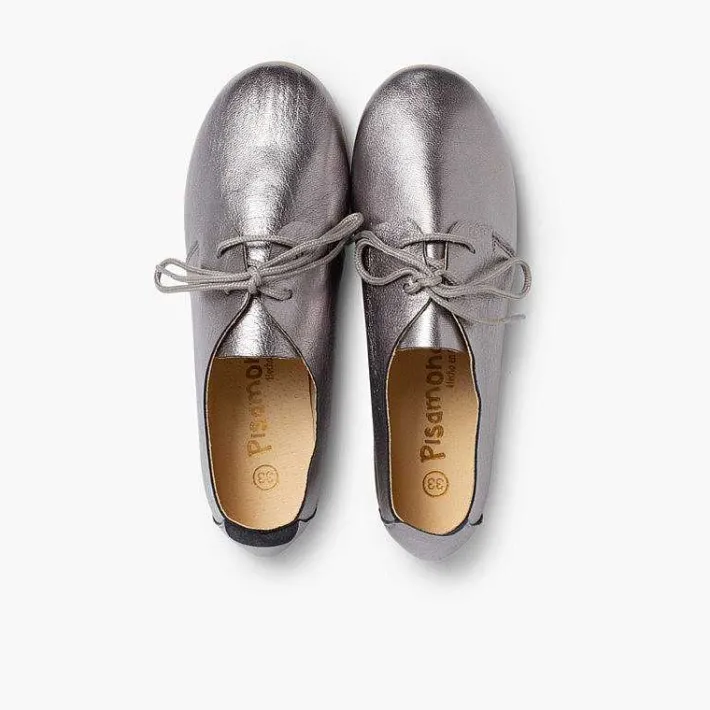 Pisamonas Brogues And Bluchers>Metallic Leather Girls' Bluchers
