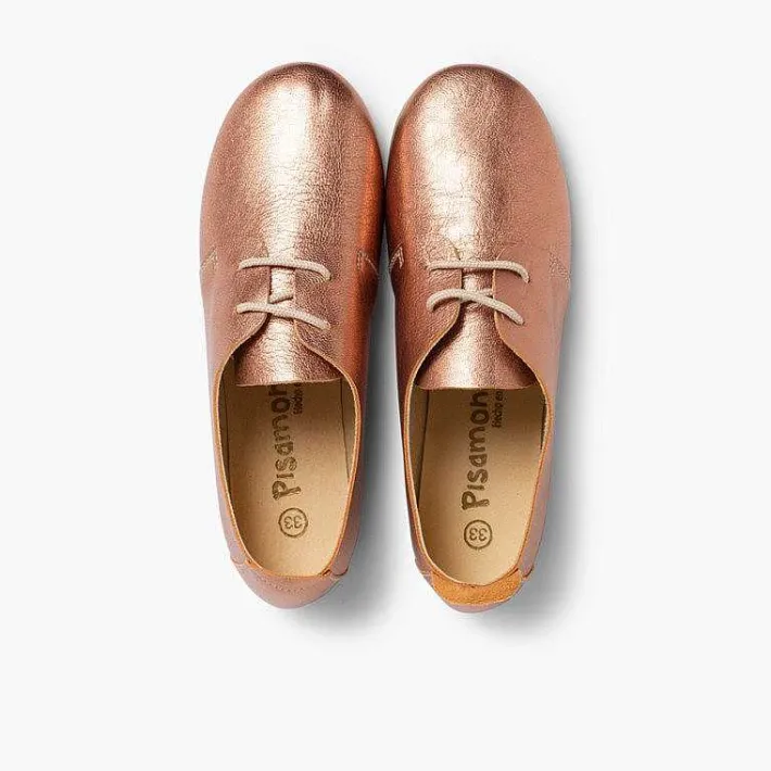 Pisamonas Brogues And Bluchers>Metallic Leather Girls' Bluchers