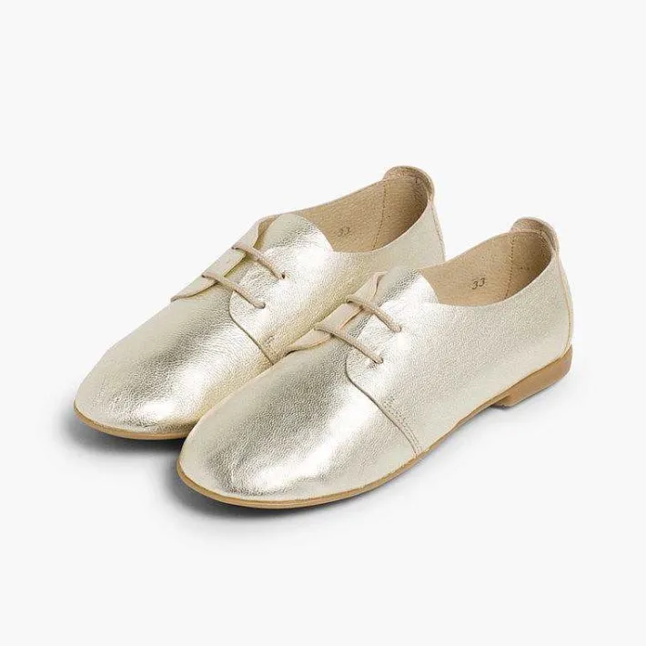 Pisamonas Brogues And Bluchers>Metallic Leather Girls' Bluchers