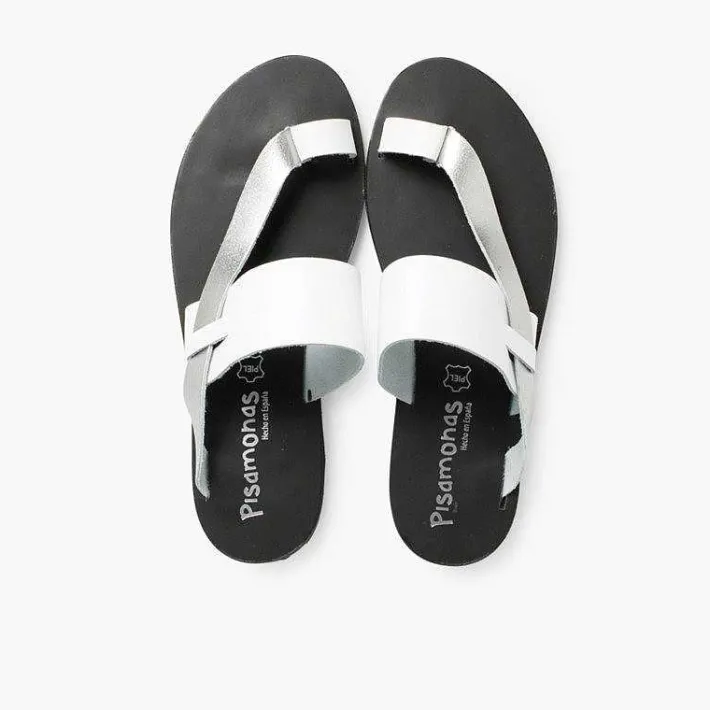 Pisamonas Sandals>Metallic Leather Toe Post Sandal