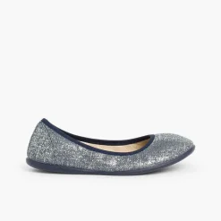 Pisamonas Ballet Pumps And Flats>Metallic Linen Ballerina Pumps