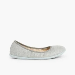 Pisamonas Ballet Pumps And Flats>Metallic Linen Ballerina Pumps