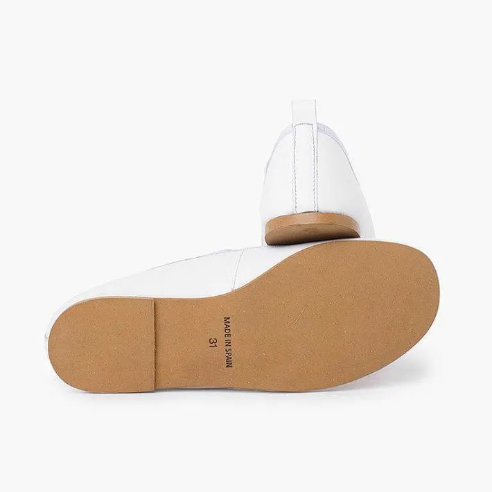 Pisamonas Communion Shoes>Nappa Ceremony Ballet Pumps With Elastic Strap