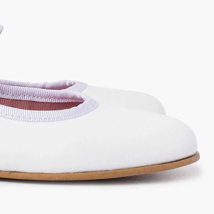 Pisamonas Communion Shoes>Nappa Ceremony Ballet Pumps With Elastic Strap