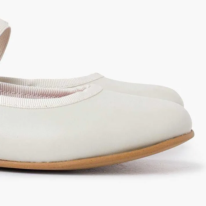 Pisamonas Communion Shoes>Nappa Ceremony Ballet Pumps With Elastic Strap