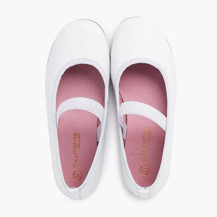 Pisamonas Communion Shoes>Nappa Ceremony Ballet Pumps With Elastic Strap