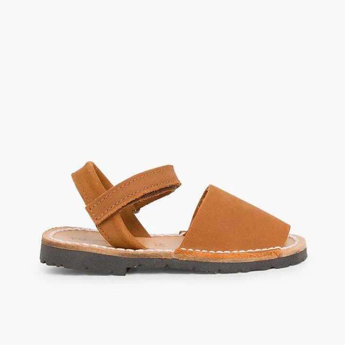 Pisamonas Avarcas Menorcan Sandals>Nubuck Avarcas Menorcan Riptape Sandals