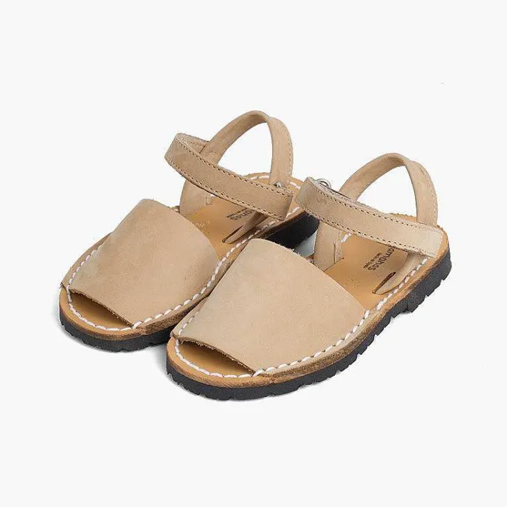 Pisamonas Avarcas Menorcan Sandals>Nubuck Avarcas Menorcan Riptape Sandals