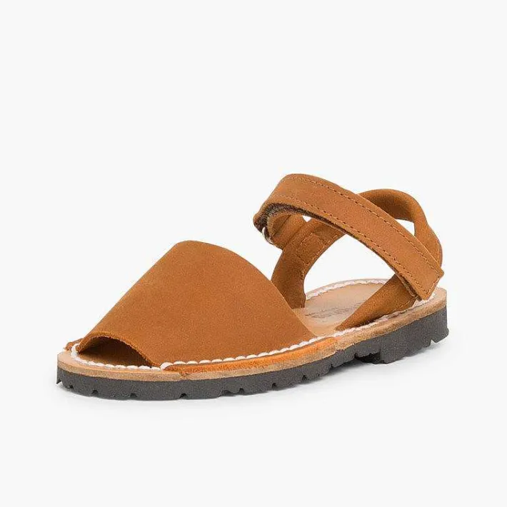 Pisamonas Avarcas Menorcan Sandals>Nubuck Avarcas Menorcan Riptape Sandals