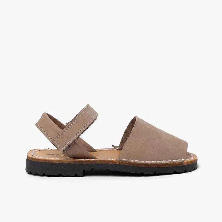 Pisamonas Avarcas Menorcan Sandals>Nubuck Avarcas Menorcan Riptape Sandals