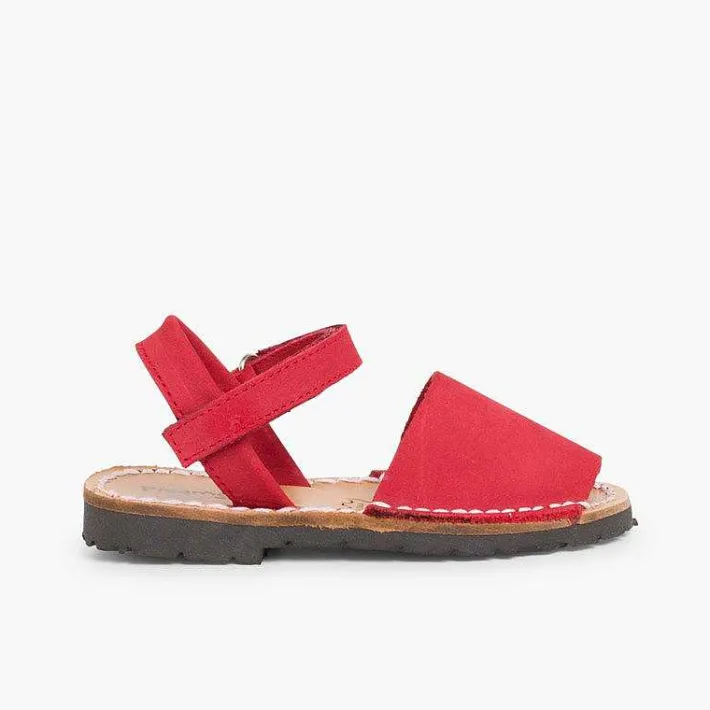 Pisamonas Avarcas Menorcan Sandals>Nubuck Avarcas Menorcan Riptape Sandals