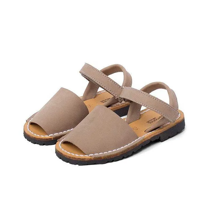 Pisamonas Avarcas Menorcan Sandals>Nubuck Avarcas Menorcan Riptape Sandals