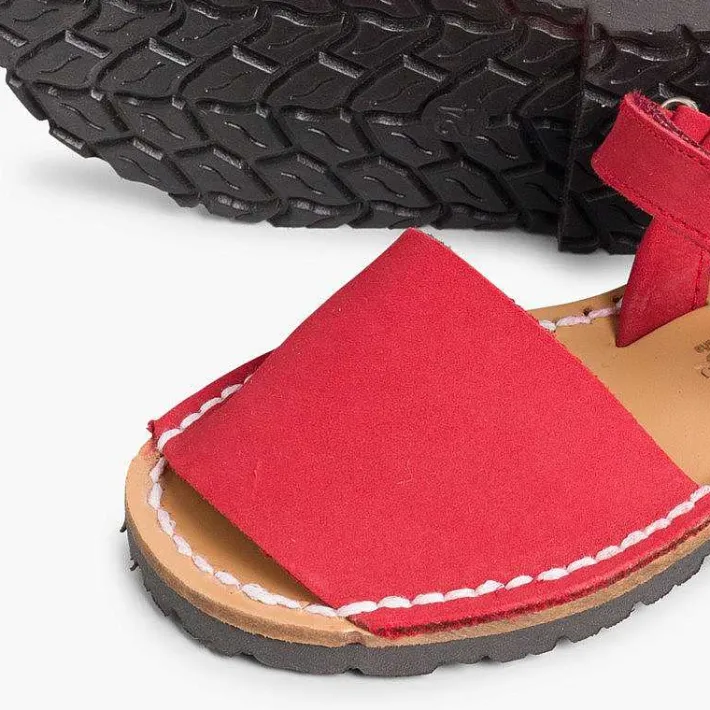 Pisamonas Avarcas Menorcan Sandals>Nubuck Avarcas Menorcan Riptape Sandals