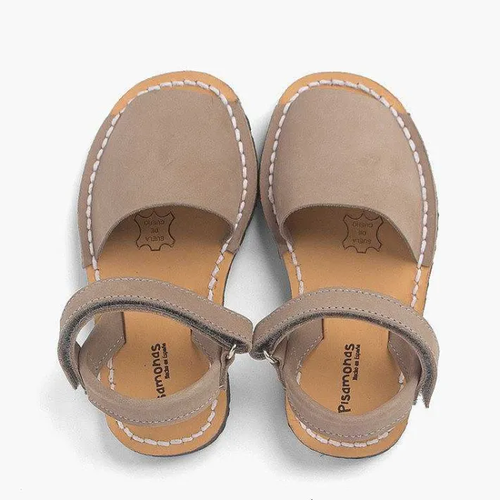 Pisamonas Avarcas Menorcan Sandals>Nubuck Avarcas Menorcan Riptape Sandals