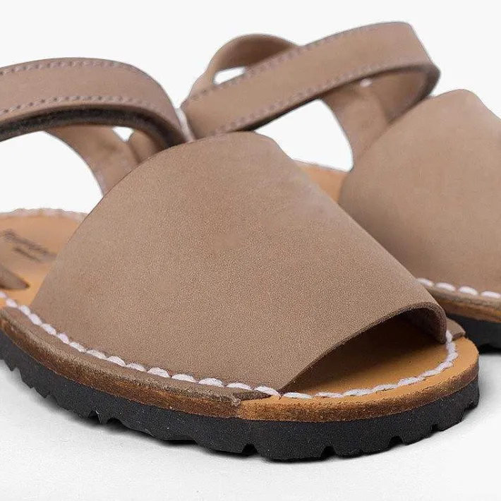Pisamonas Avarcas Menorcan Sandals>Nubuck Avarcas Menorcan Riptape Sandals