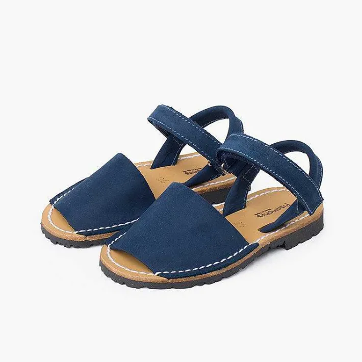 Pisamonas Avarcas Menorcan Sandals>Nubuck Avarcas Menorcan Riptape Sandals